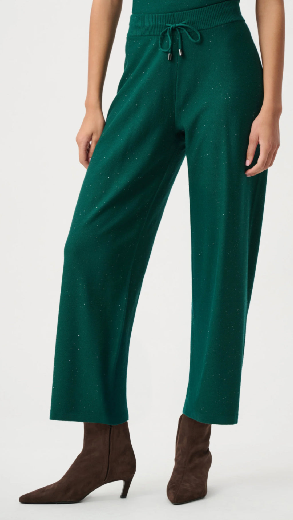 Joseph Ribkoff Sequin Mock-Neck Sweater and Drawstring Culottes