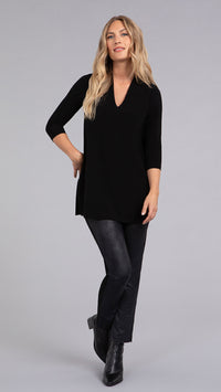 Deep V Tunic, 3/4 Sleeve (Selected Colours on Sale)