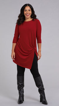 Side Twist Tunic, 3/4 Sleeve (Sale)