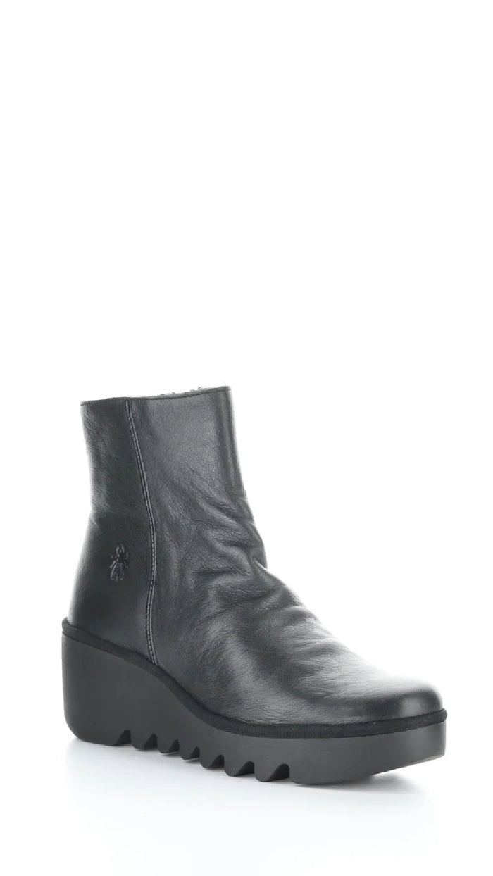 Fly London BAAN538FLY 009 Black Round Toe Boots