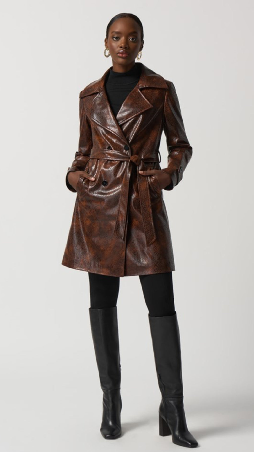 Faux Leather Coat