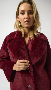 Joseph Ribkoff Faux Fur Straight Coat (selected colours on sale)