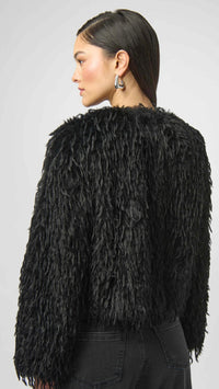 Joseph Ribkoff Faux Fur Collarless Boxy Jacket