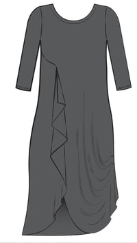 Drama Dress, 3/4 sleeve (Selected Colours on Sale)