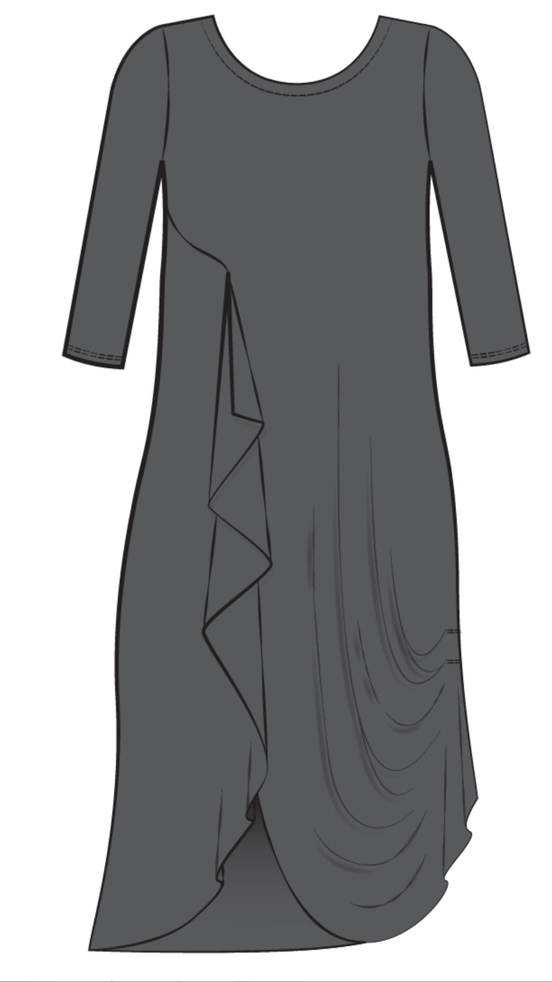 Drama Dress, 3/4 sleeve (Selected Colours on Sale)