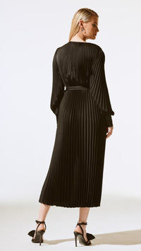 Joseph Ribkoff Satin Pleated Midi Dress (Sale)