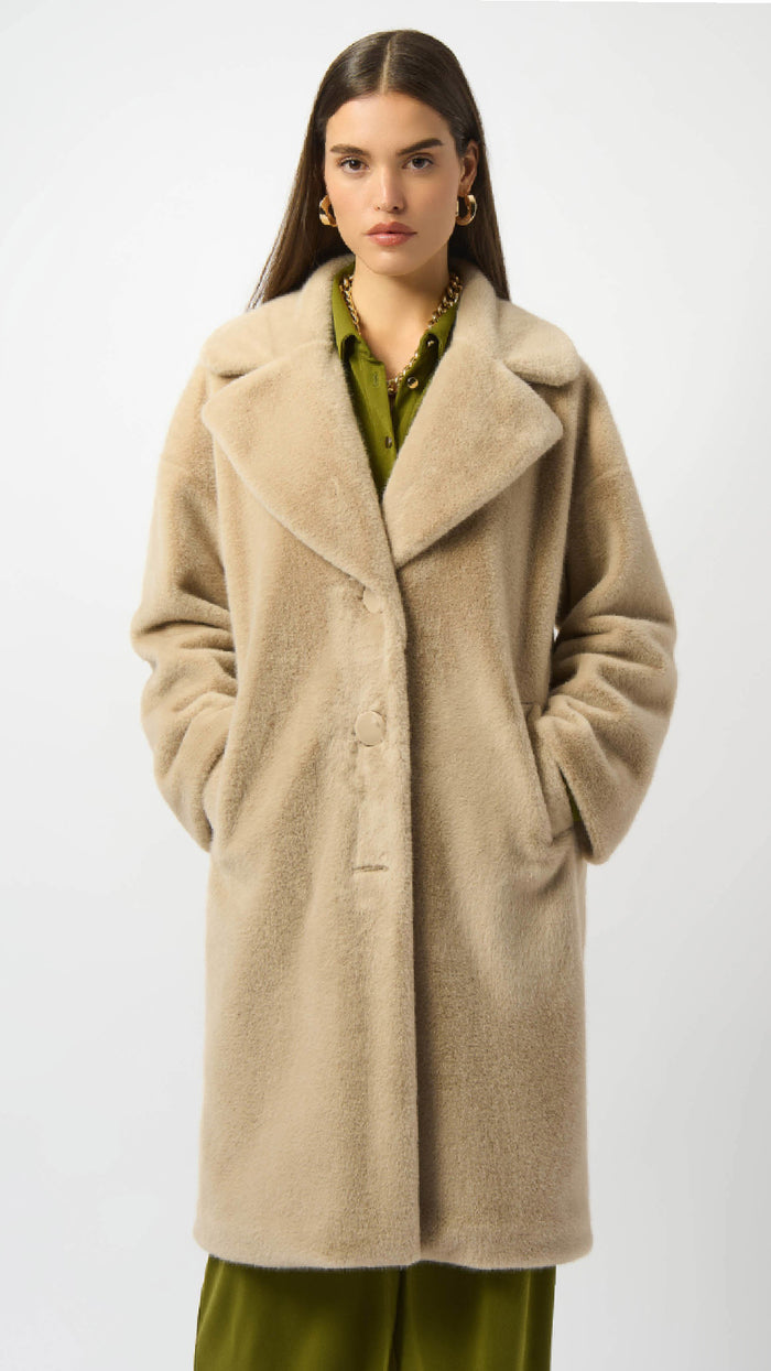 Joseph Ribkoff Faux Fur Straight Coat (selected colours on sale)