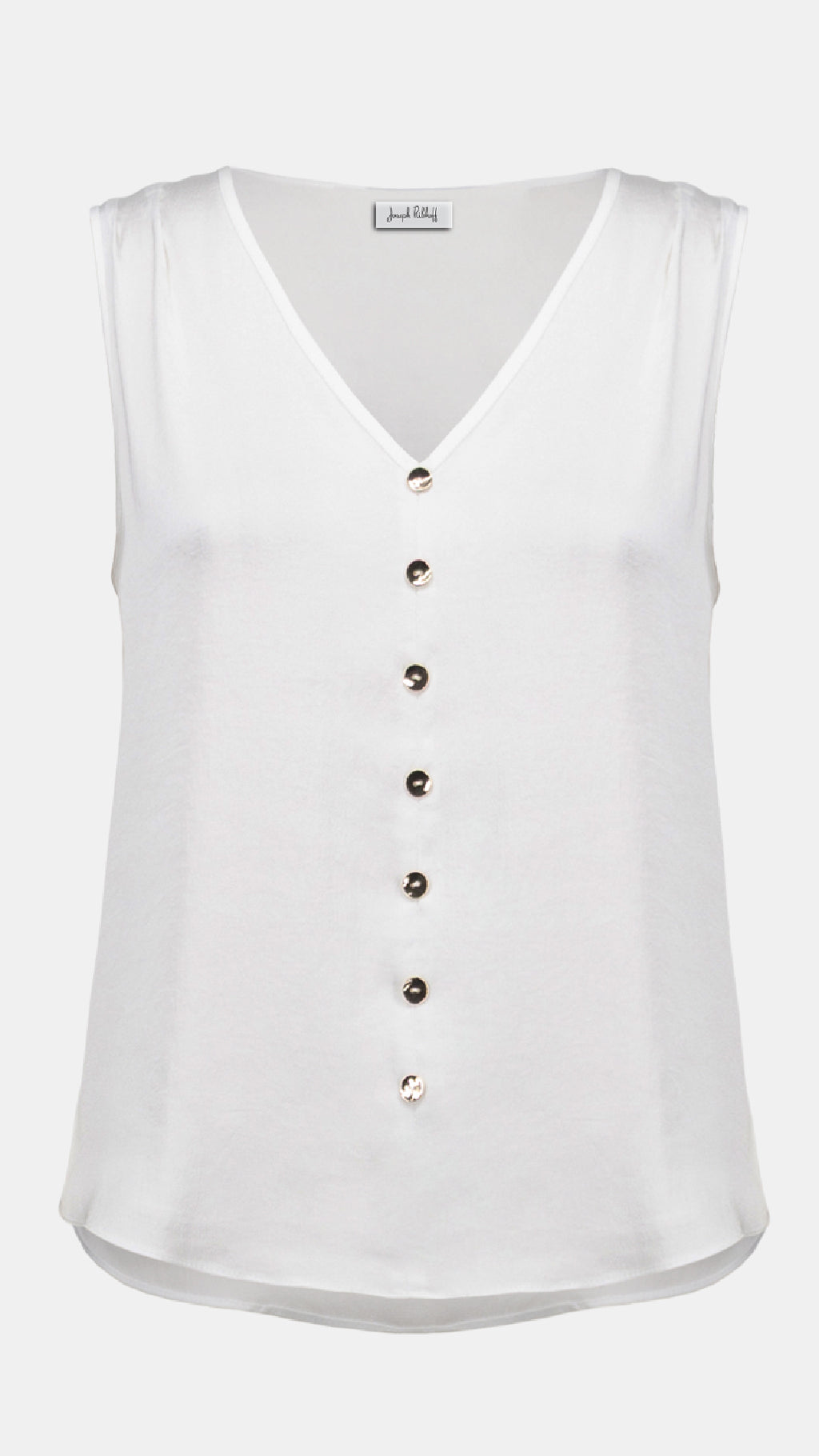 Joseph Ribkoff Recycled Satin Boxy Top With Gold Buttons (New Spring)