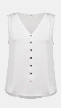 Joseph Ribkoff Recycled Satin Boxy Top With Gold Buttons (New Spring)