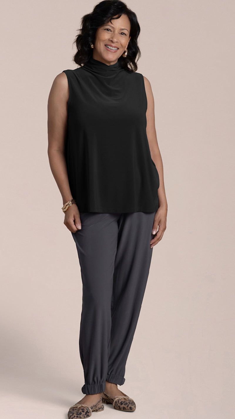 Sleeveless Eco Mock Neck Top