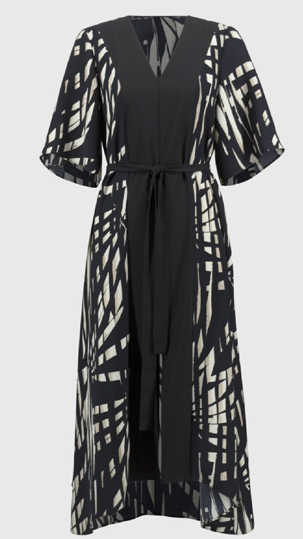 Joseph Ribkoff Woven Tropical Print A-Line Dress