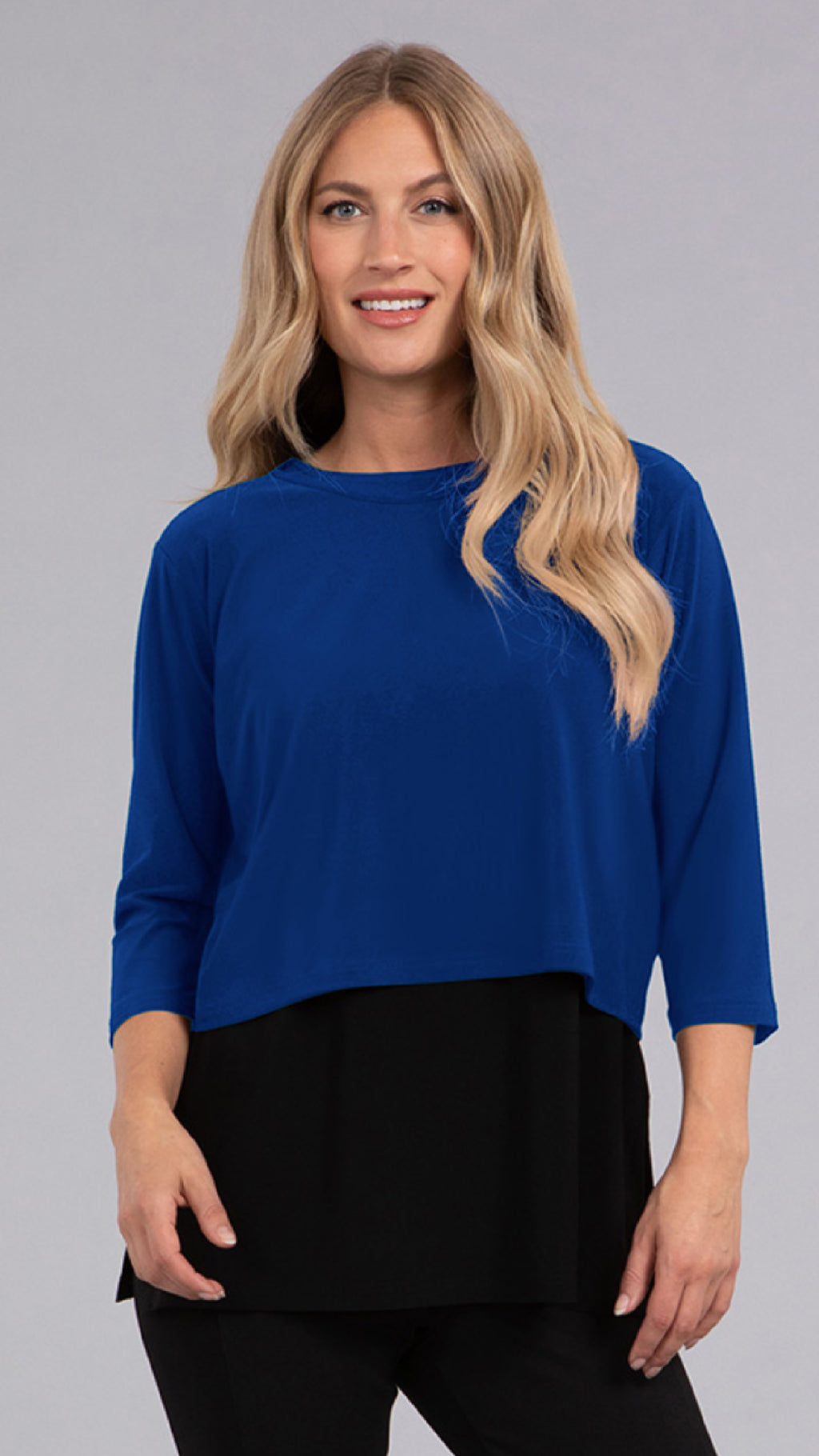 Go To Cropped T, 3/4 Sleeve-Solids