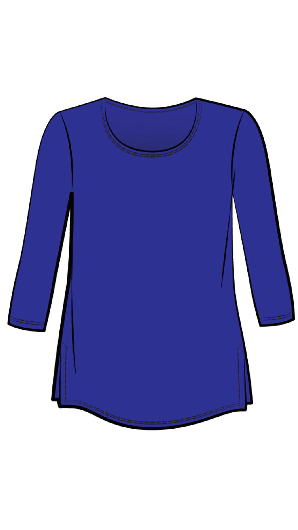 Go To Classic T-Relax, 3/4 Sleeve-Solid Colours (selected colours on Sale)