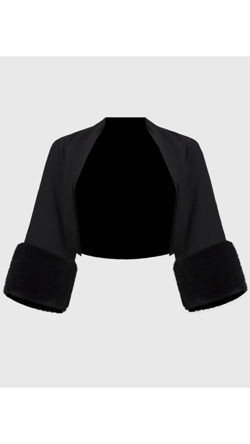 Joseph Ribkoff sweater Knit Bolero With Faux Fur Trim (Sale)