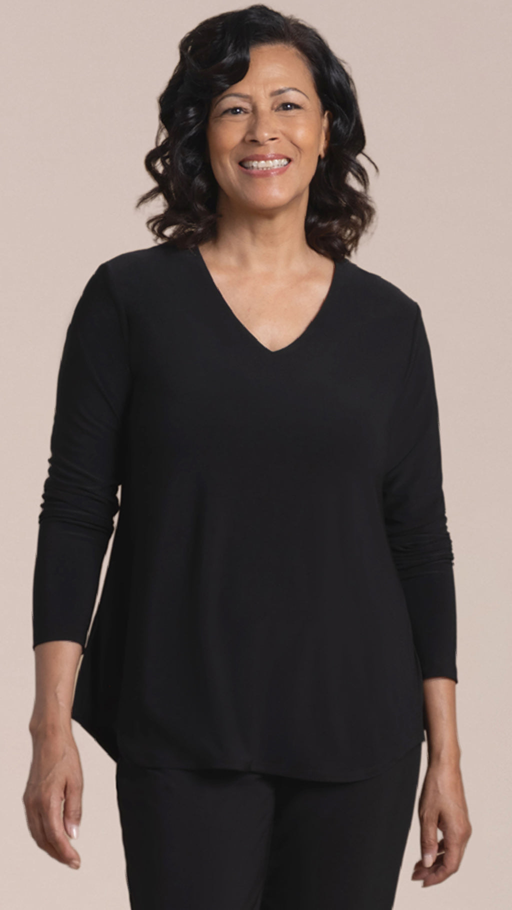Go To Soft V-Neck Top, 3/4 Sleeves