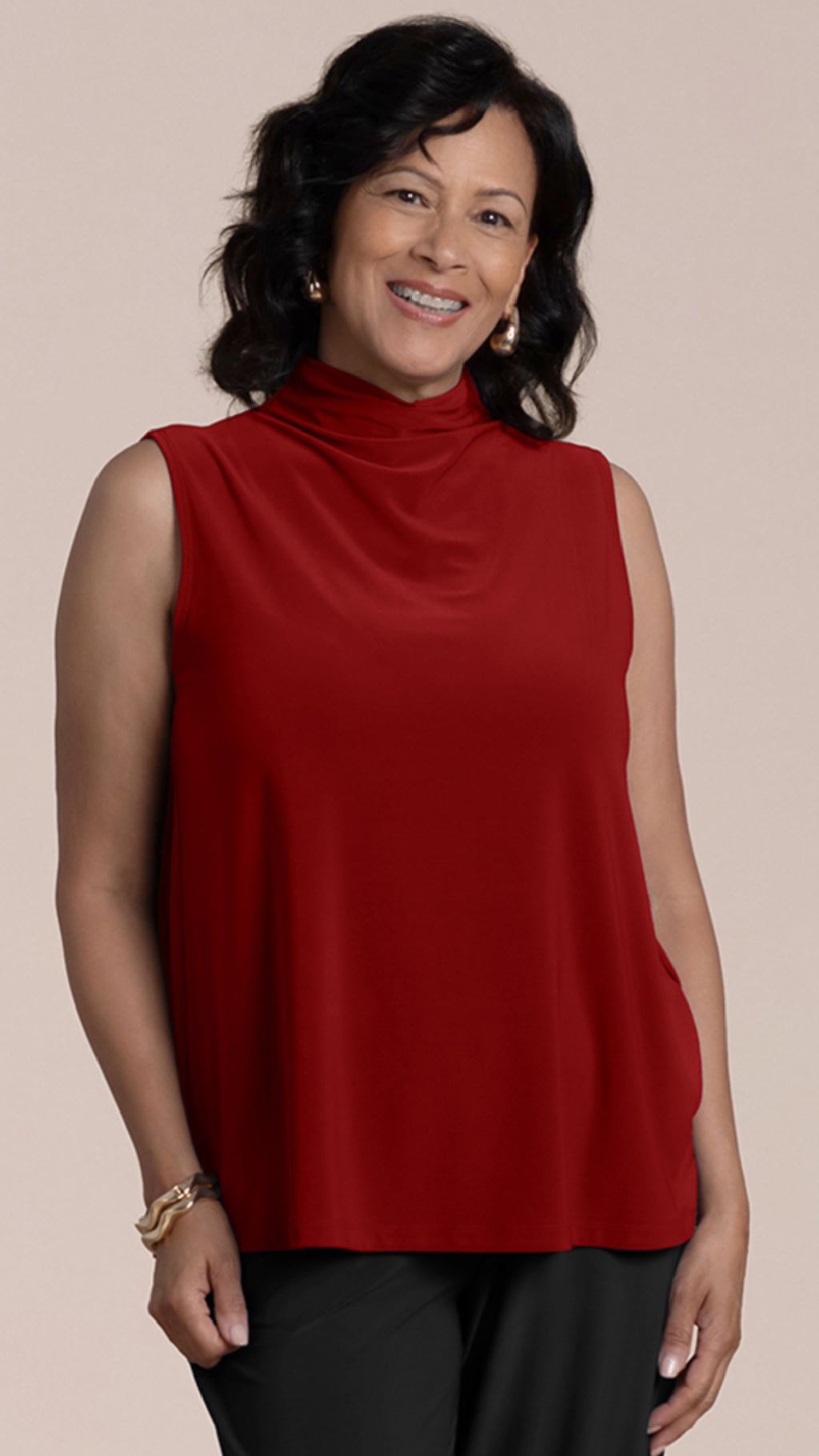 Sleeveless Eco Mock Neck Top