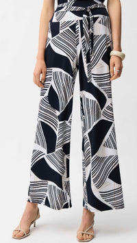Joseph Ribkoff Silky Knit Geometric Print Asymmetrical Cocoon Top or Pull On Pants.