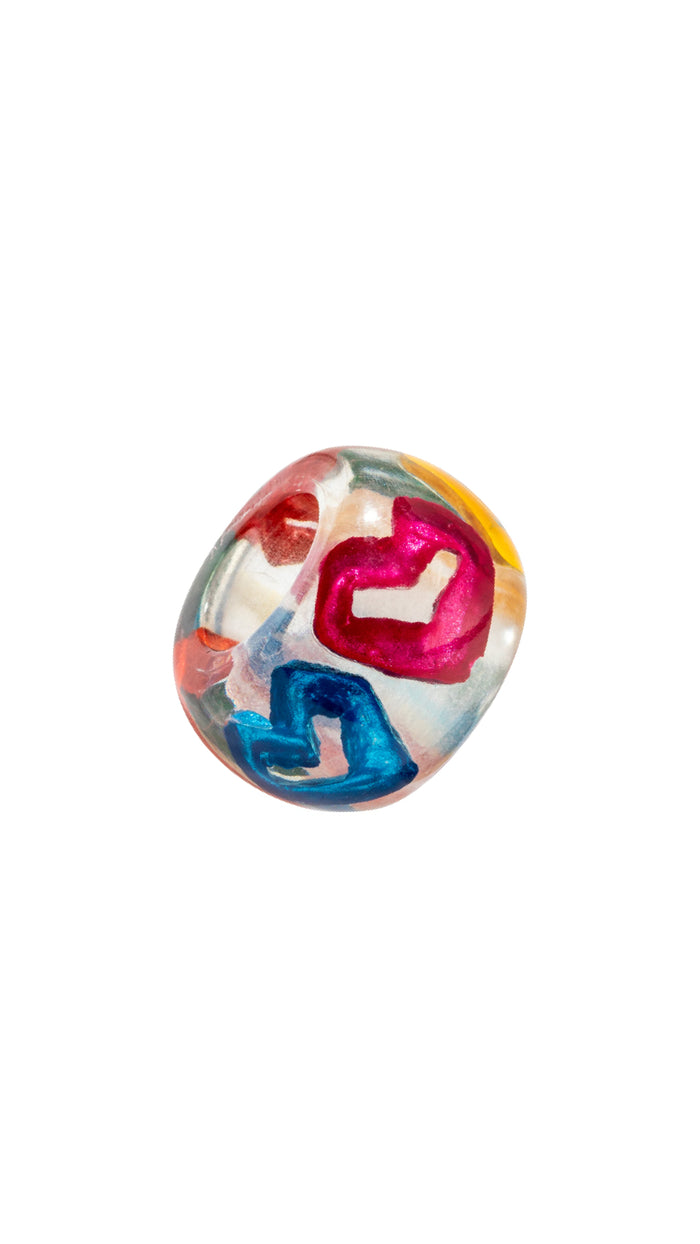 Bliss Beads-Multi Colour Splash Heart Design