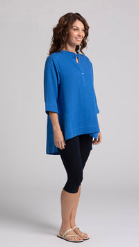 Cotton Gauze OverShirt, 3/4 Sleeve (selected colors  on sale)
