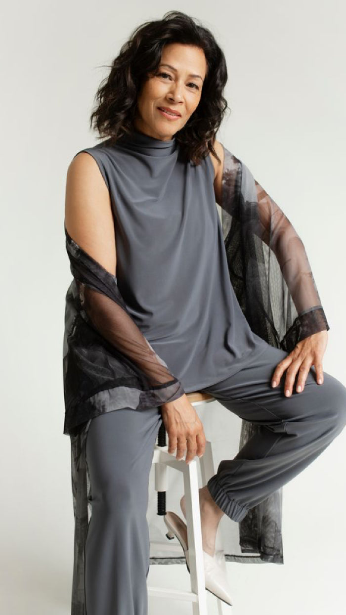 Sleeveless Eco Mock Neck Top