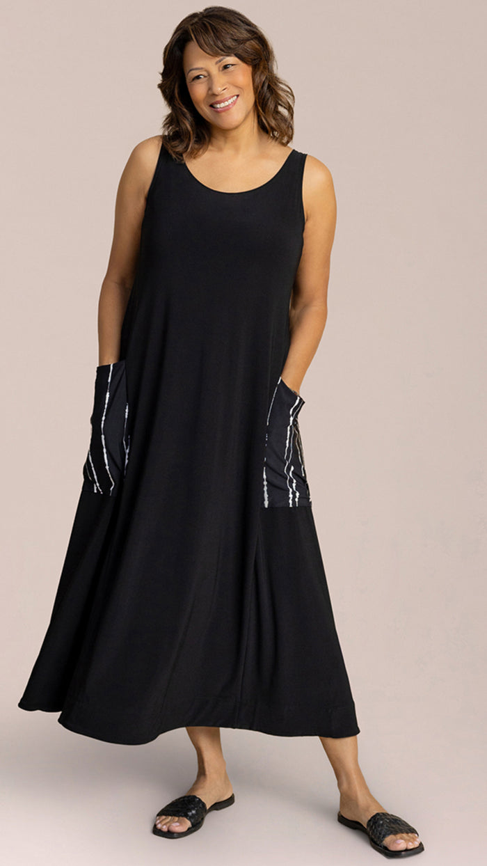 EZ Flare Dress-Cecily Print Pocket