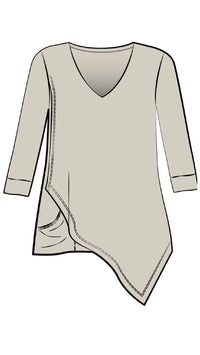 Suitable Secret Pocket Top, 3/4 Length Sleeves