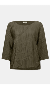 Joseph Ribkoff Pleated Satin Boxy Top