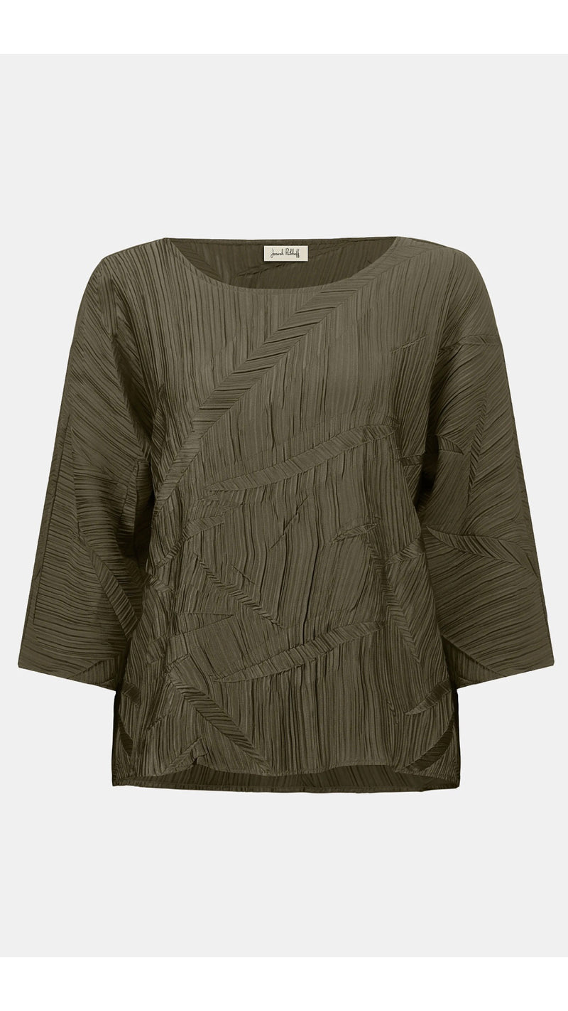 Joseph Ribkoff Pleated Satin Boxy Top