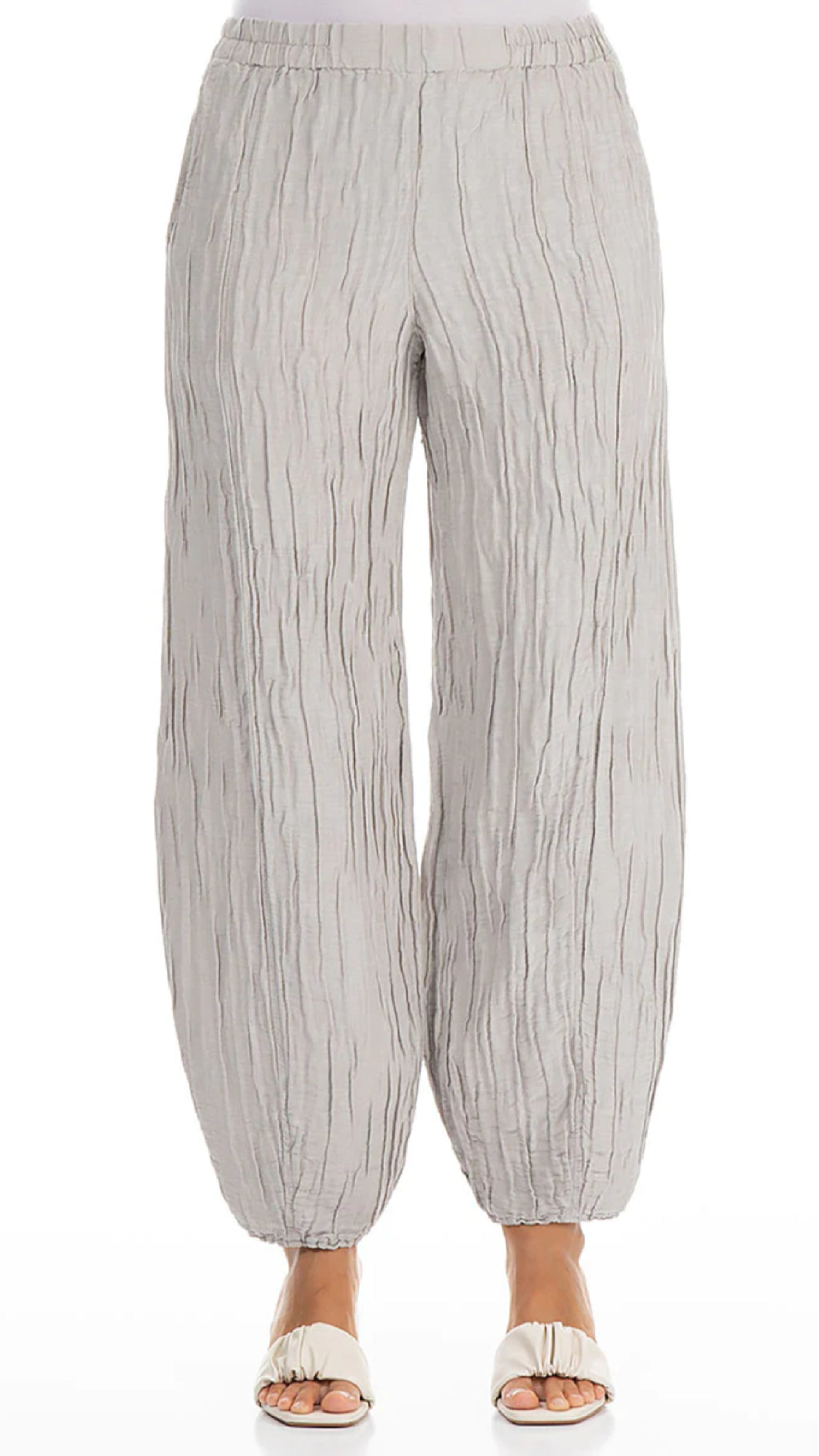 Crinkle Silk Linen Trouser