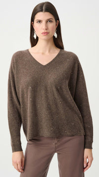 Joseph Ribkoff Cashmere Boxy Sweater With Rhinestone Detail
