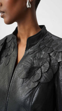 Joseph Ribkoff Embellished Foiled Suede Jacket