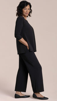 Soft Square Neck Top, 3/4 Sleeve