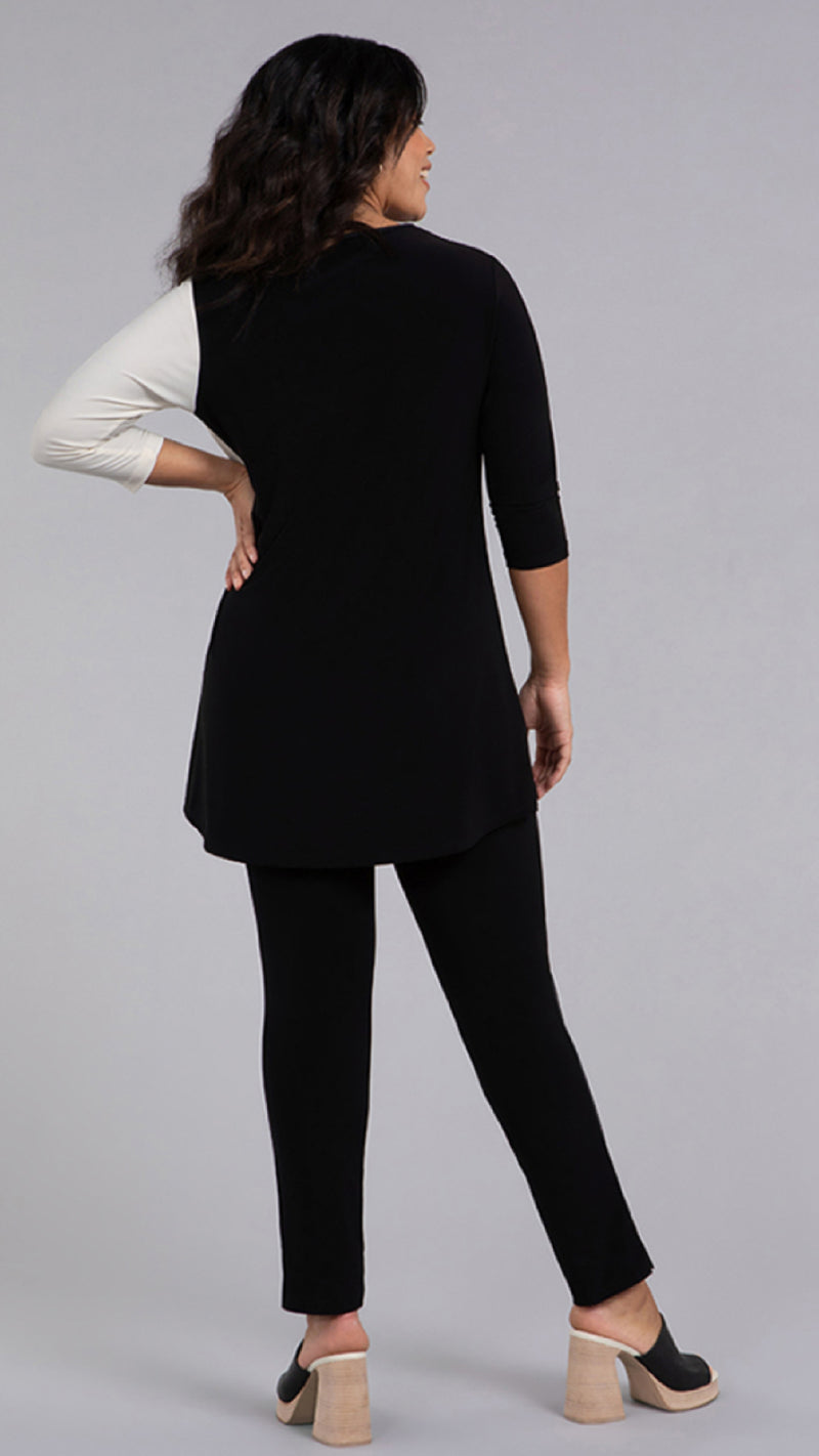 Colour Blocked Patch Pocket Tunic, 3/4 Sleeve (Sale)