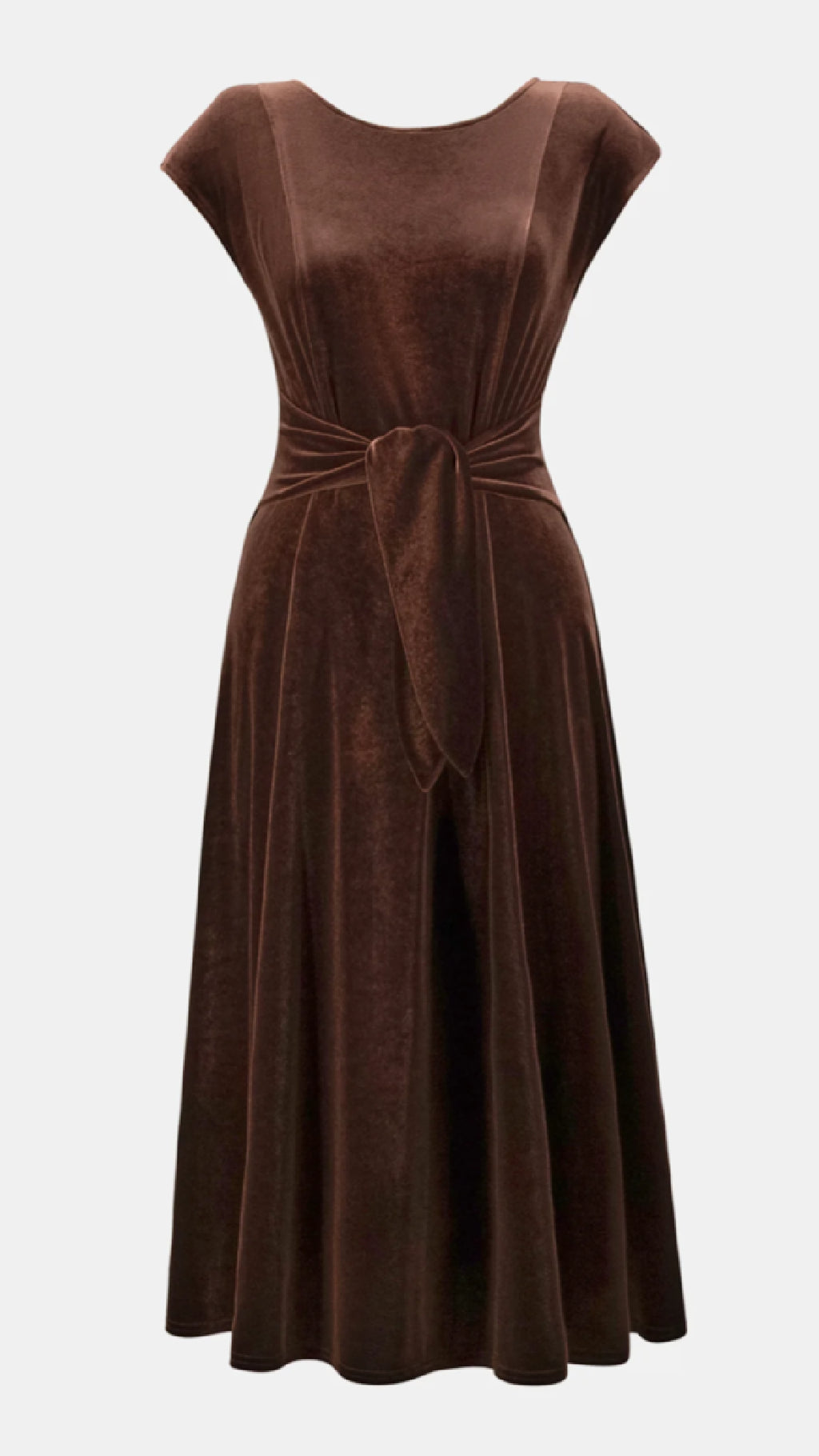 Joseph Ribkoff Velvet Fit & Flare Belted Dress