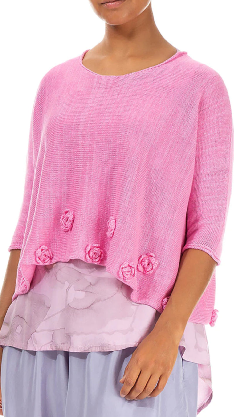 Flower Decorated Sweater-6645