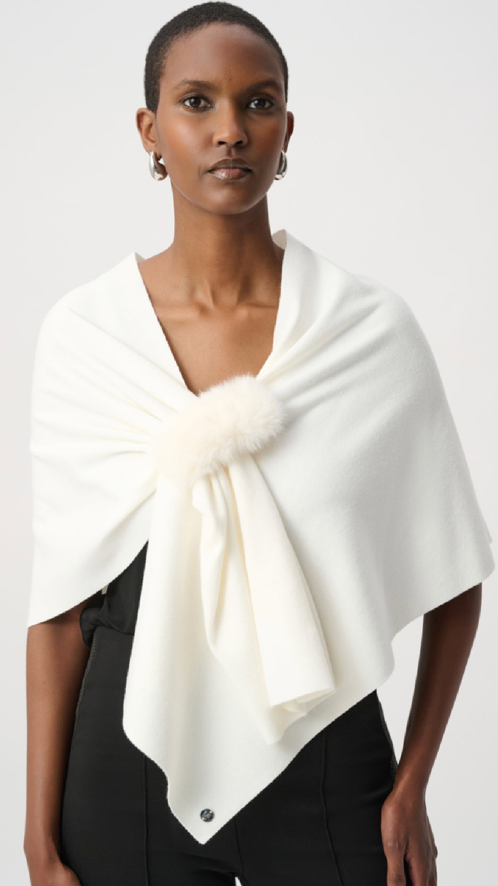Joseph Ribkoff Faux Fur Draped Cover Up