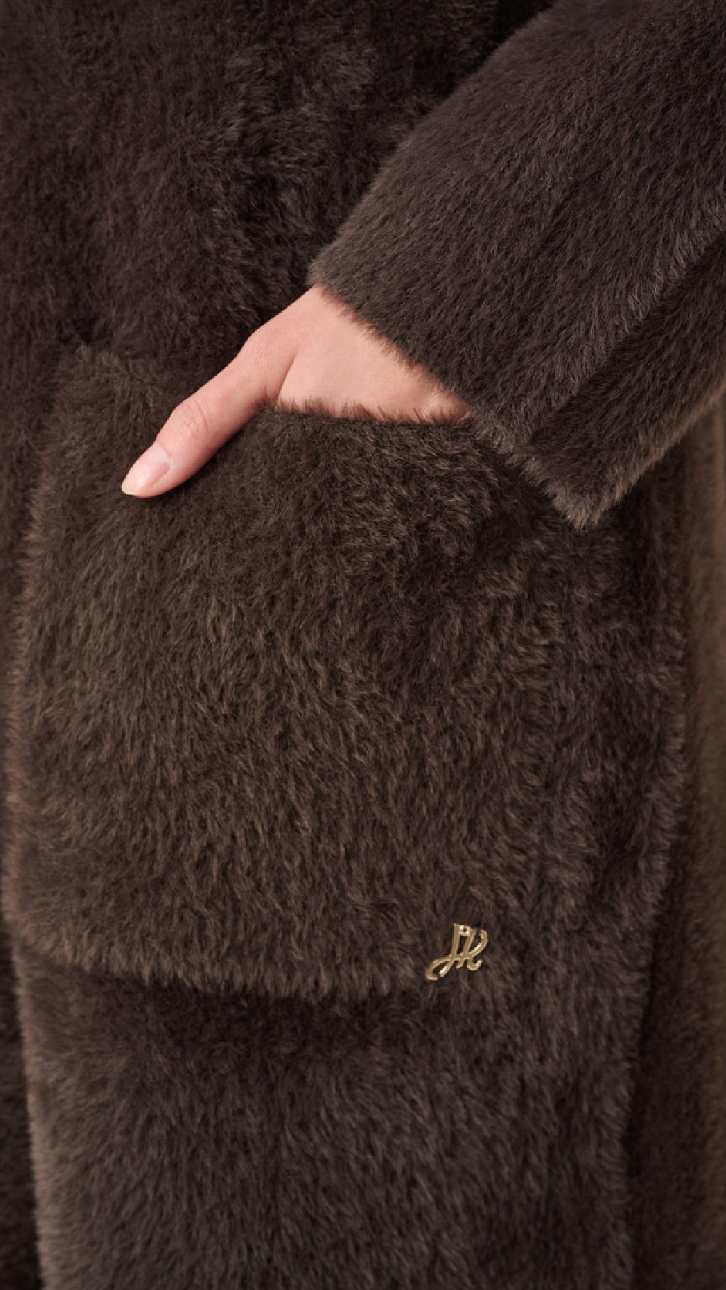 Joseph Ribkoff Feather Yarn Coat With Detachable Faux Fur Collar