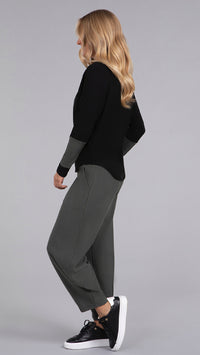 Bamboo Fleece Colour Block Cinch Top, Long Sleeve