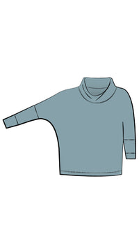 Slouch Sweat Shirt No Ties, 3/4 Sleeve (selected colors on sale)