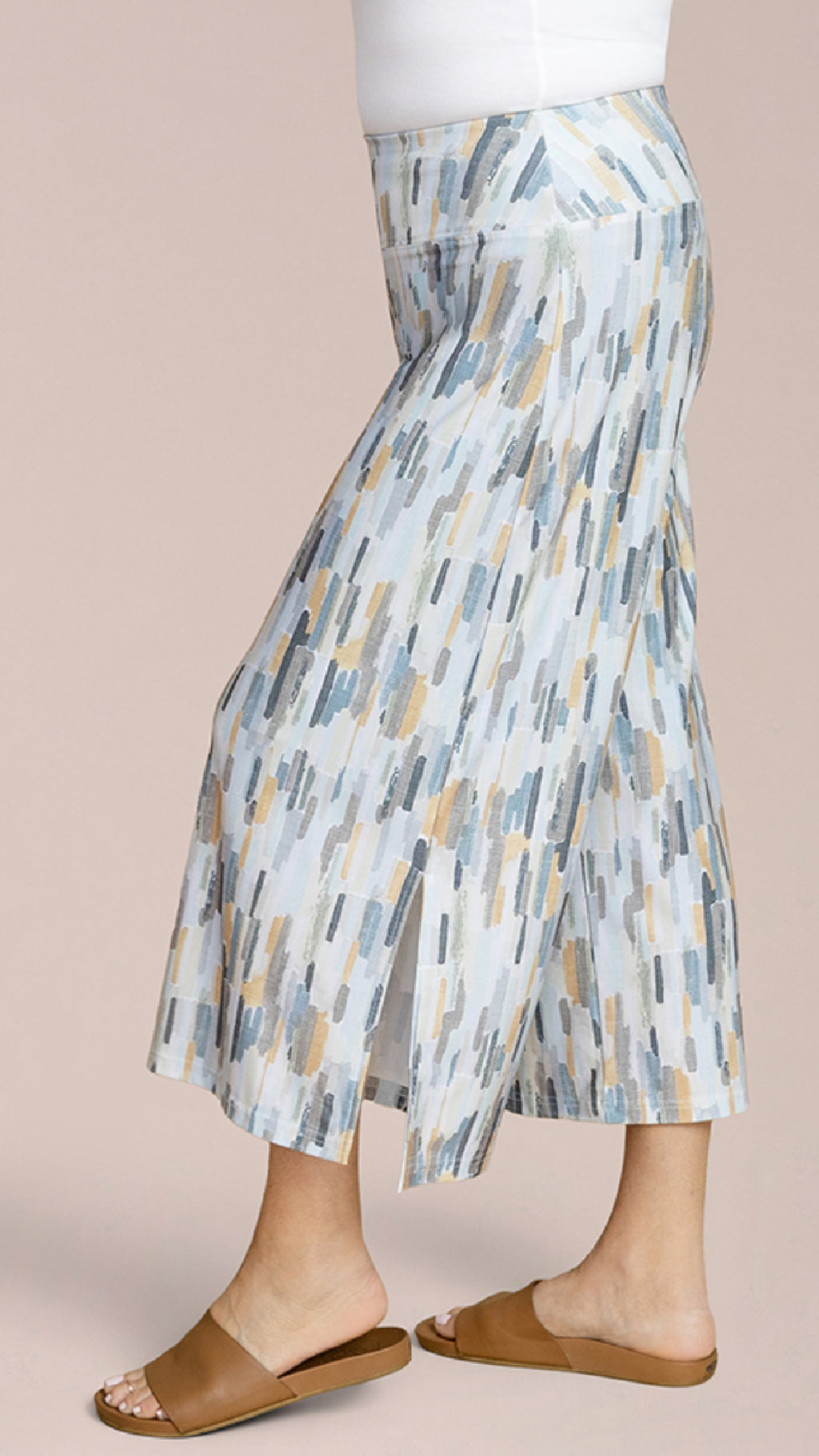 Side Slit Wide Capri- RiverStone (Limited)