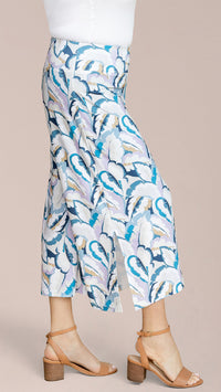 Side Slit Wide Capri- Feathered Flora