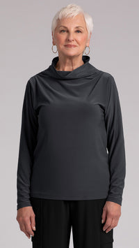 Funnel Neck Top, Long Sleeves (Sale)