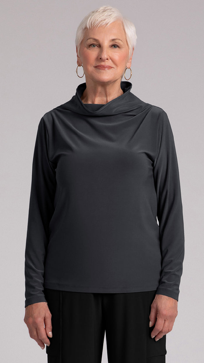 Funnel Neck Top, Long Sleeves (Sale)
