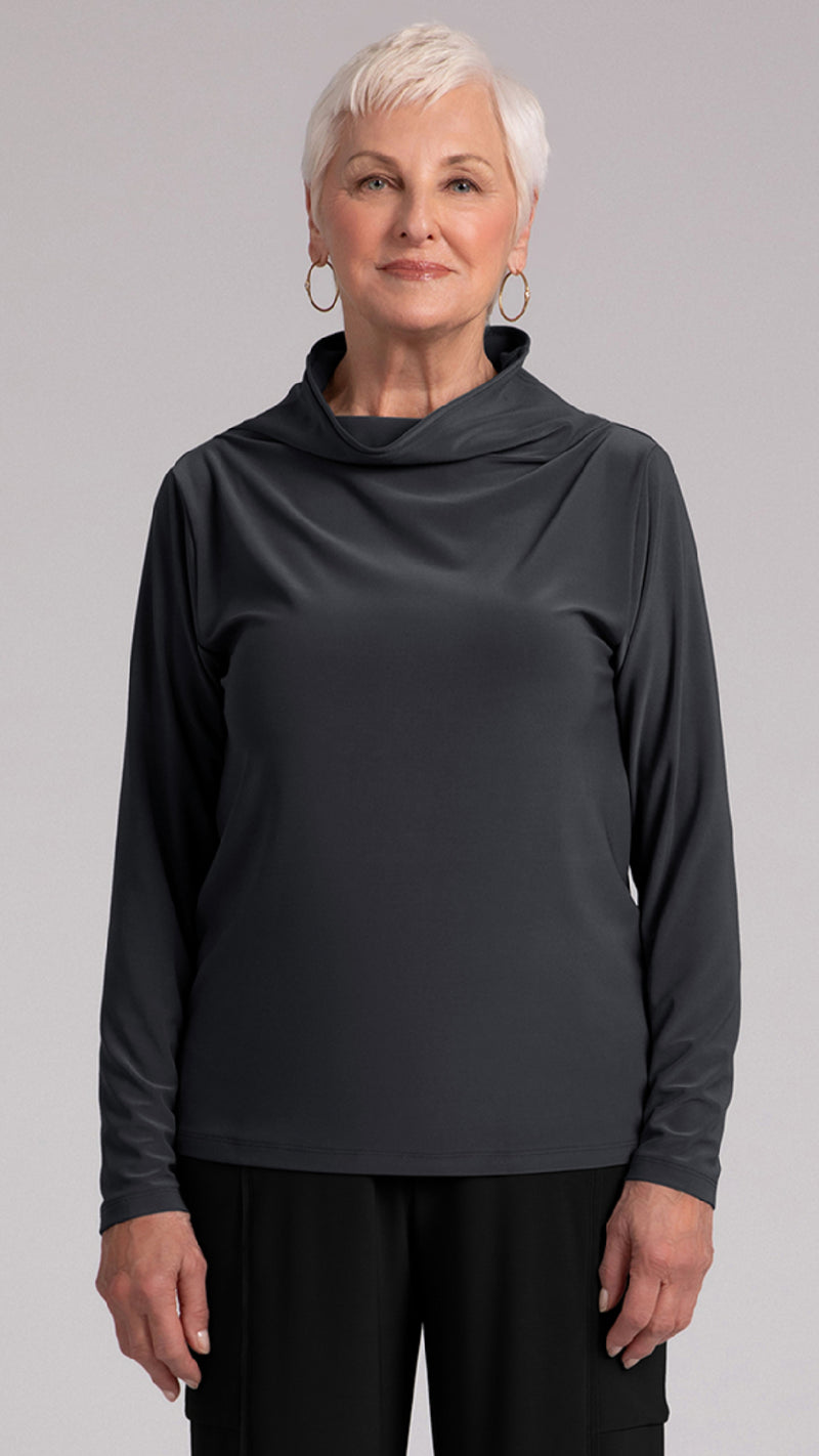 Funnel Neck Top, Long Sleeves (Sale)