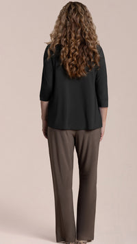 Suitable Secret Pocket Top, 3/4 Length Sleeves