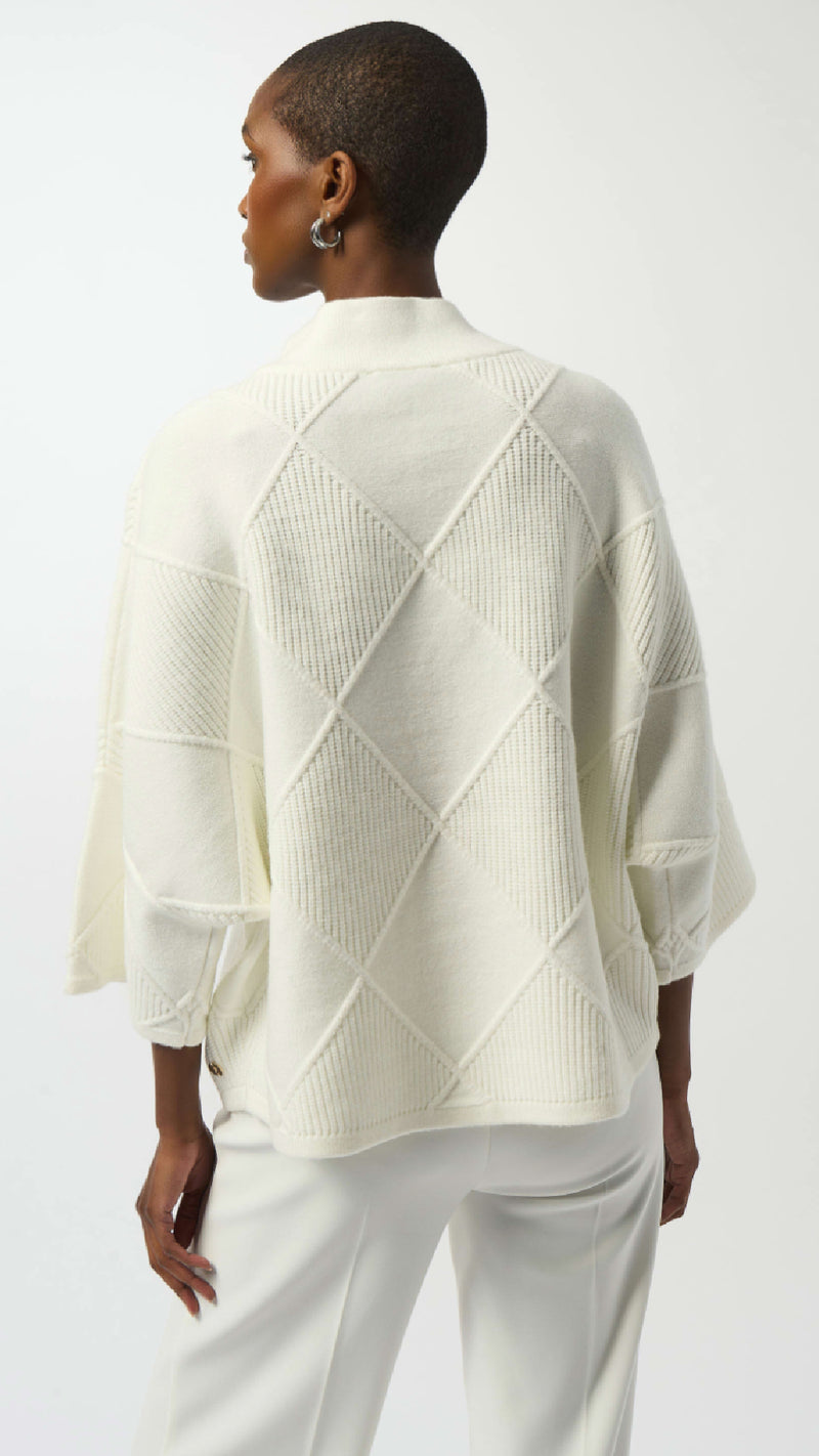 Joseph Ribkoff Textured Sweater Knit Mock Neck Pullover