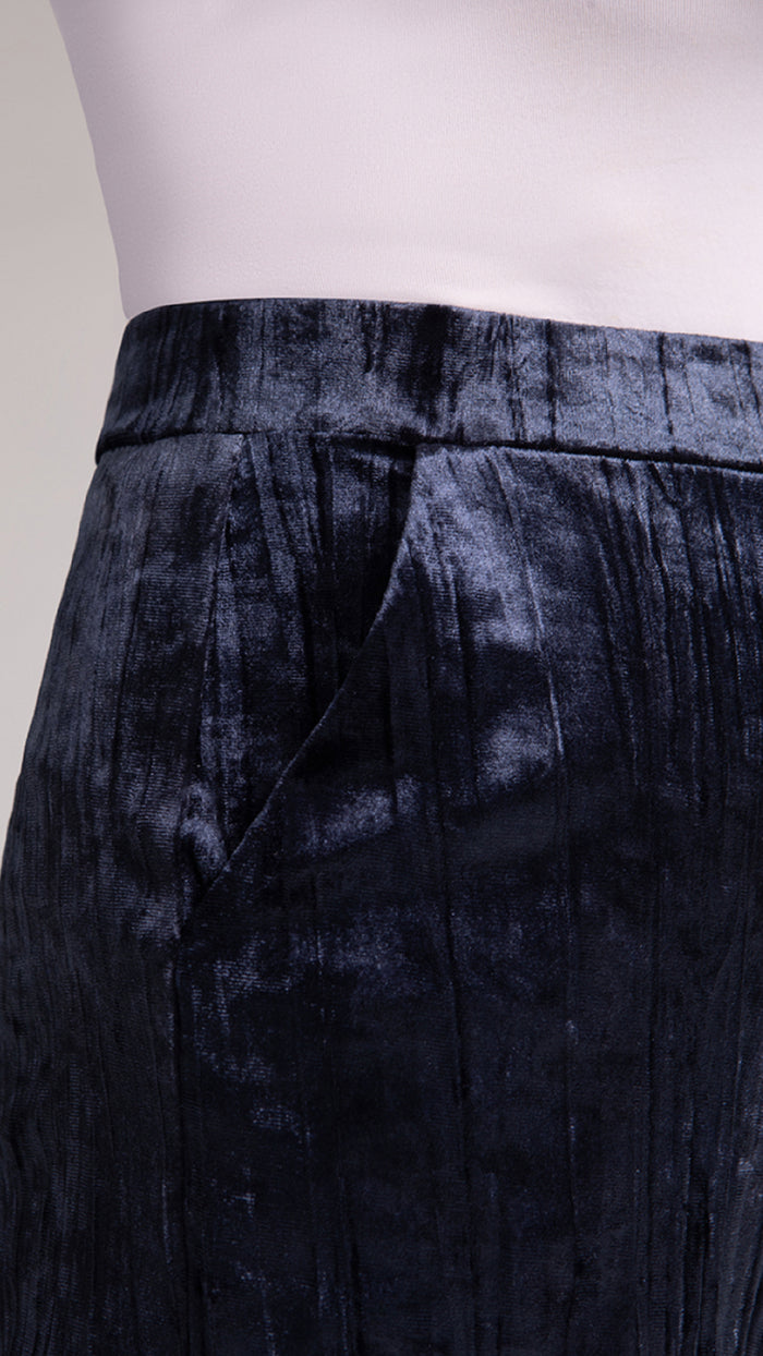 Straight Leg Pant, Crinkle Velvet (Sale)