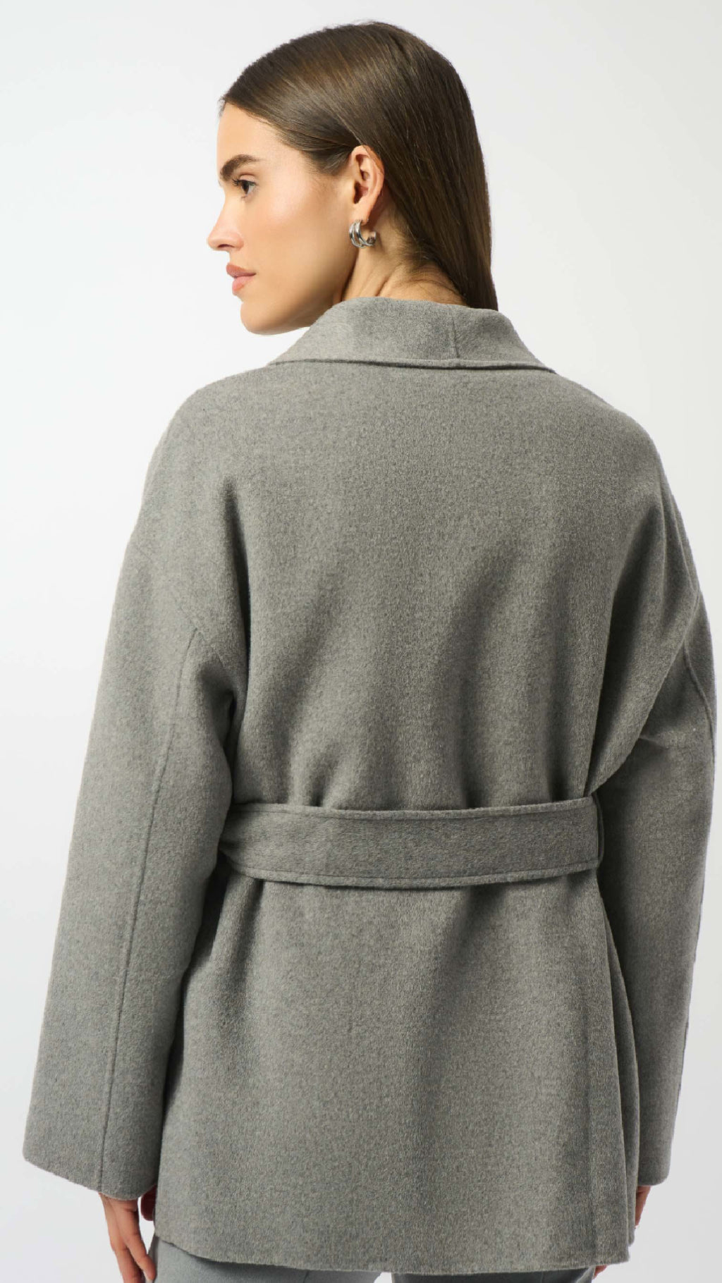 Joseph Ribkoff Wool Blend Belted Coat with Shawl Collar
