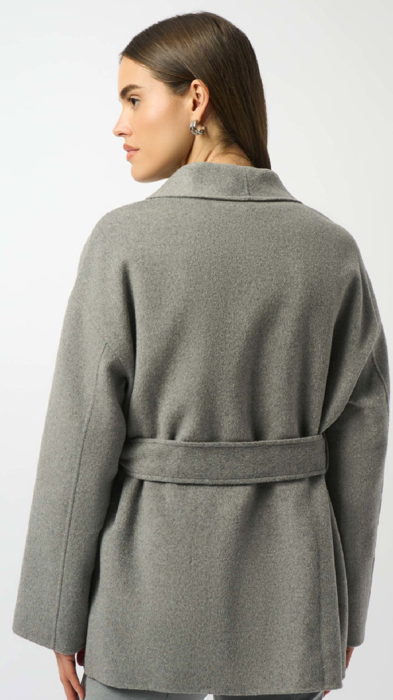 Joseph Ribkoff Wool Blend Belted Coat with Shawl Collar