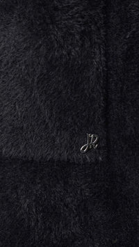 Joseph Ribkoff Feather Yarn Coat With Detachable Faux Fur Collar